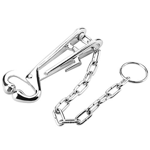 Oreilet Thickened Steel Ring Automatic Locking Silver Bull Pulling Tool, Cattle Nose Pliers, Bull Cattle Bovine Clip for Cow Nose