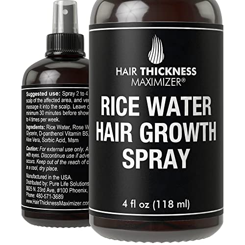 Rice Water For Hair Growth Spray. Vegan Hair Thickening Moisturizing, Hydrating Volumizer Sprays For Men, Women – Vitamin B, C, Aloe Vera. Leave In Fermented Mist For Dry, Frizzy, Weak Hair. Unscented