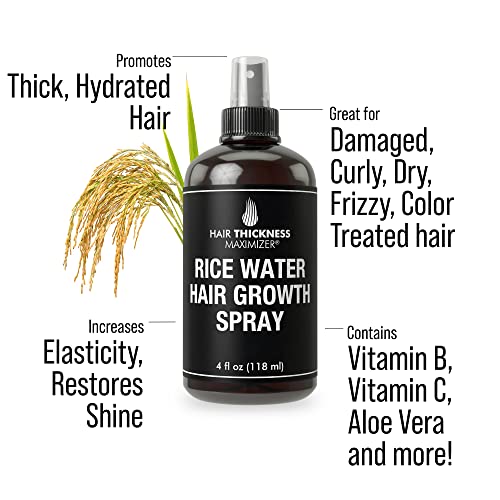 Rice Water For Hair Growth Spray. Vegan Hair Thickening Moisturizing, Hydrating Volumizer Sprays For Men, Women – Vitamin B, C, Aloe Vera. Leave In Fermented Mist For Dry, Frizzy, Weak Hair. Unscented | The Storepaperoomates Retail Market - Fast Affordable Shopping