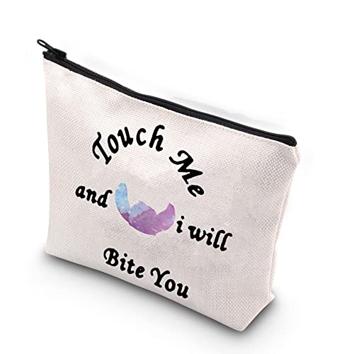 WCGXKO Inspired Novelty Makeup Bag Zipper Pouch Travel Cosmetic Organizer Touch Me and i will Bite You (Bite You)