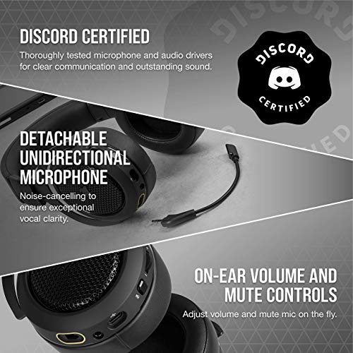 Corsair HS70 Bluetooth – Wired Gaming Headset with Bluetooth – Works with PC, Mac, Xbox Series X, Xbox Series S, Xbox One, PS5, PS4, Nintendo Switch, iOS and Android – Carbon/Black (Renewed) | The Storepaperoomates Retail Market - Fast Affordable Shopping