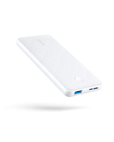 Anker Portable Charger, 313 Power Bank (PowerCore Slim 10K) 10000mAh Battery Pack with High-Speed PowerIQ Charging Technology and USB-C (Input Only) for iPhone, Samsung Galaxy, and More (White)