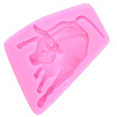 Toyvian Bull Silicone Mold DIY Cow Cattle Silicone Mold 3D Animal Baking Mould for Craft Ice Cream Soap Cookie Chocolate Fondant Making(Random Color)
