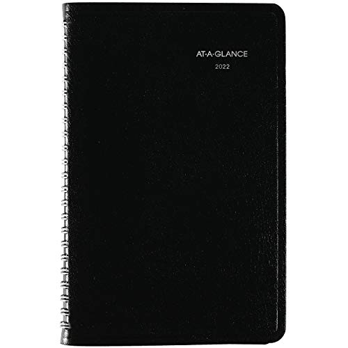 2022 Weekly Appointment Book & Planner by AT-A-GLANCE, 5″ x 8″, Small, DayMinder, Black (G20000)