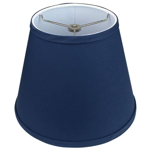 FenchelShades.com Lampshade 6″ Top Diameter x 10″ Bottom Diameter x 8″ Slant Height 6x10x8″ with Spider Attachment (Navy)