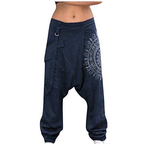 FORUU Harem Pants for Men 2021 Spring Summer Fashion Print Plus Size Casual Elastic Waist Pockets Wide Leg Joggers Loose Sweatpants For Men Casual Pants Big And Tall Sweatpants