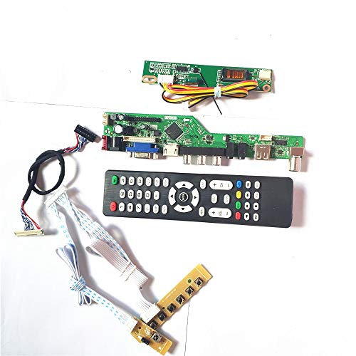 for LP171WE2-TLA1/TLA2 Keyboard+Remote+Inverter T.V53 Drive Card Board HDMI VGA USB AV RF LVDS 1CCFL 30Pin LCD Panel Monitor Kit (LP171WE2-TLA2)