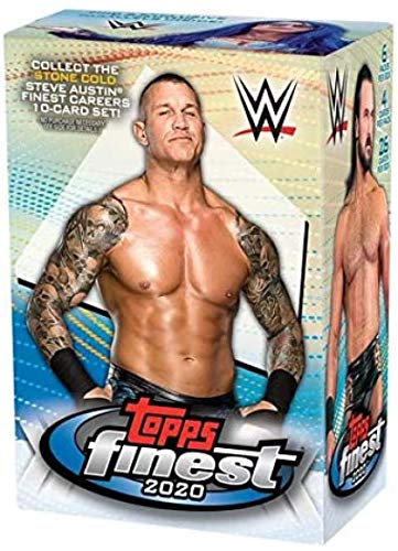 2020 TOPPS FINEST WWE FACTORY SEALED BLASTER BOX WITH 6 PACKS PER BOX AND 4 CARDS PER PACK. Great Chrome Finish. Chase Autographs of your favorite wrestlers including Alexa Bliss, The Miz, Carmella and Many More