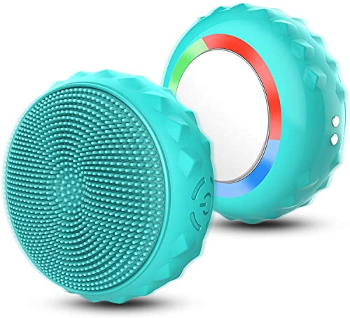 Sonic Facial Cleansing Brush, Upgraded Silicone Face Scrubber for Cleaning and Exfoliating, Waterproof Face Wash Brush for Women