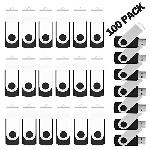 128MB Bulk Flash Drives 100 Pack, EASTBULL USB 2.0 Flash Drives Bulk USB Drive Bulk Storage Flash Drive Pack (Black)