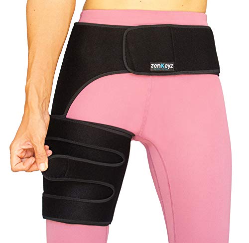 Copper Compression Hip Brace Sciatica – Groin Wrap for Pain Relief Thigh Compression Sleeve – Support for Hip Flexor Arthritis for Pulled Muscles-Sciatica Nerve Brace Injury for Men and Women (Right Leg)