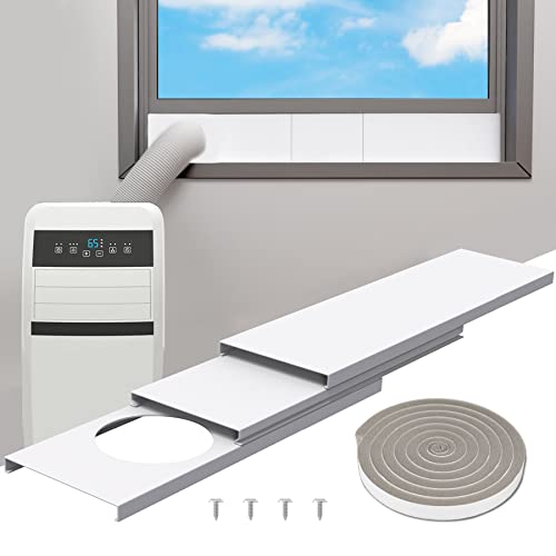 BJADE’S Window Seal Kit for Portable Air Conditioner of Exhaust Hose 5.1 Inch Diameter with Insulating Sealing Tape,Adjustable Portable AC Window Vent Kit for Sliding Glass Windows.