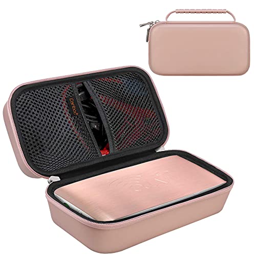 Canboc Carrying Case for Halo Bolt Portable Car Jump Starter 58830/57720/44400 mWh, Halo Bolt ACDC Max 55500 mWh Phone Charger, Mesh Bag for Jumper Cable, AC Wall Charger, Charge,Rose Gold