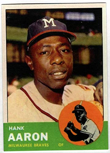 HANK AARON HOF1963 Topps #390 Atlanta Braves REPRINT Baseball Card