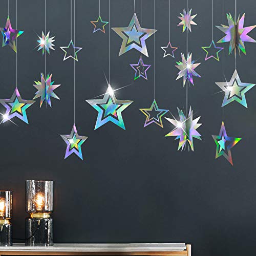 Star Party Decoration Iridescent Party Supplies Holographic Twinkle Little Stars Garlands Hanging Euphoria Party Decorations Backdrop Birthday Bachelorette Ramadan EID Graduation Prom Disco Party | The Storepaperoomates Retail Market - Fast Affordable Shopping