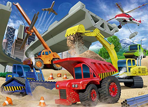 Ravensburger Construction Trucks 60 Piece Jigsaw Puzzle for Kids – 05182 – Every Piece is Unique, Pieces Fit Together Perfectly