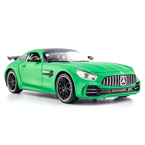 BDTCTK 1/24 Benz AMG GTR Toy Cars Model Car, Zinc Alloy Pull Back Toy car with Sound and Light for Kids Boy Girl Gift(Green)