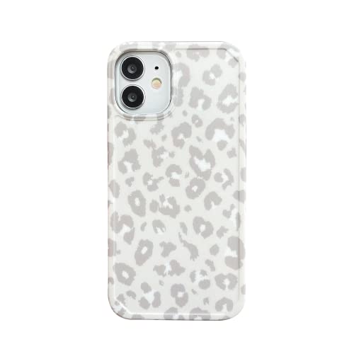 Cold Gray INS Leopard Print Soft Case for Apple iPhone 12 Mini 5.4 inch with Fashion Frame Cute Design Skin Cellphone Accessories Protective Cover for iPhone 12 Mini Cases
