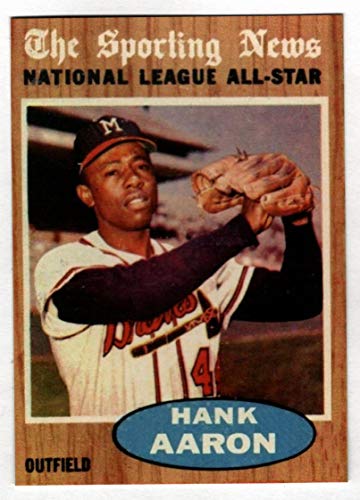 HANK AARON HOF 1962 Topps All-Star Atlanta Braves REPRINT Baseball Card