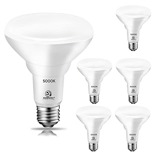 Energetic 6 Pack LED Flood Light Bulbs, 900LM, 11W=75W, Dimmable LED can Light Bulbs, Daylight 5000K, E26 Base, UL Listed, Damp Rated