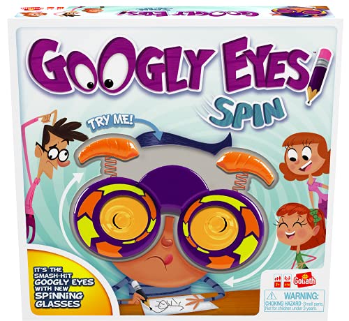 Googly Eyes Spin – The Classic Googly Eyes Family Drawing Game with Crazy, Vision-Altering Spinning Glasses by Goliath, Multi Color