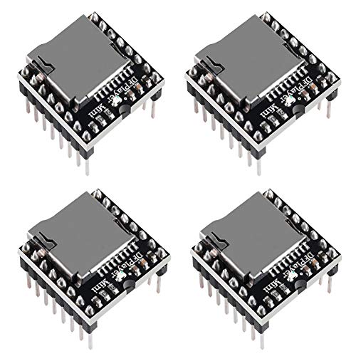 AOICRIE 4pcs Dfplayer Mini MP3 Player Module Compatible with R3 for Voice Module DIY DFPlayer Mini Voice Decode Board Support TF Card and U Disk IO/Serial Port/AD for arduino DIY Kit