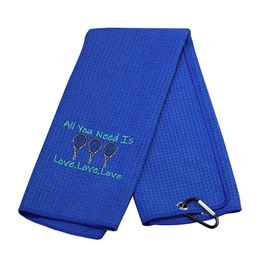 G2TUP Tennis Towel with Hook Tennis Sport Theme Gift All You Need is Love Novelty Gift for Tennis Player (All You Need is Love)