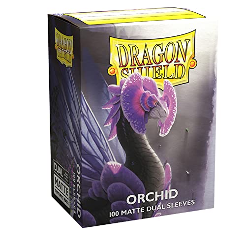 Dragon Shield Standard Size Card Sleeves – Matte Dual Orchid 100CT – MTG Card Sleeves are Smooth & Tough – Compatible with Pokemon, Yugioh, & Magic The Gathering Card Sleeves