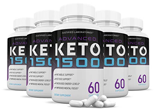 (5 Pack) Advanced Keto 1500 Pills Includes Apple Cider Vinegar goBHB Exogenous Ketones Advanced Ketogenic Supplement Ketosis Support for Men Women 300 Capsule