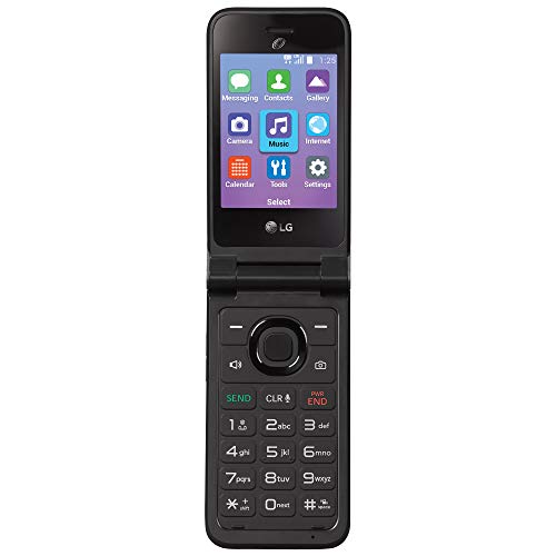 total wireless LG Classic Flip 4G LTE prepaid Flip Phone (Locked) – Black – 8GB – Sim Card Included – CDMA (TWLGL125DCP)