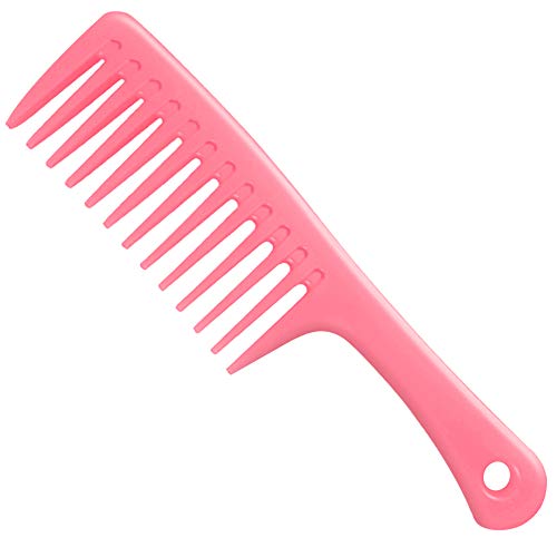 Wide Tooth Comb Detangling Hair Brush, Premium Durable Large Combs, for Curly Hair, Long Hair, Wet Hair (Pink)