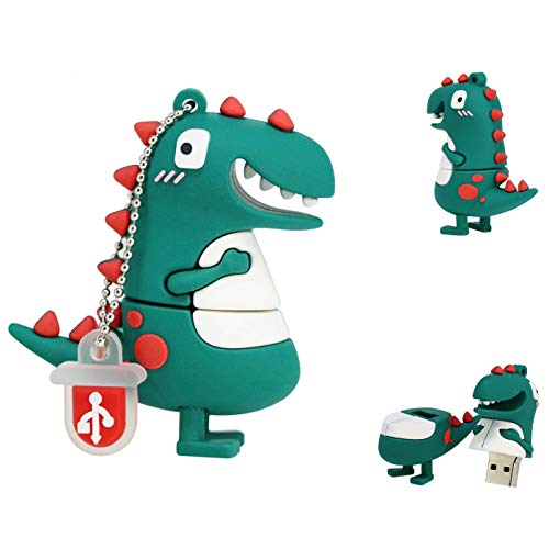 Dinosaur Flash Drive – Dino Thumb Drive – 16GB Flash Drive – Cute USB Flash Drive – Green Dino Pen Drive for Photo/Video/Data Storage – Back to School and College Gifts (16 GB) (Dino)