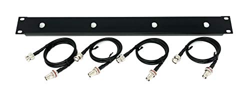Generic 19inch Antenna Re-location Rack Mount Kit 1U Front Panel 4 Hole Ports w/ 4 Cables