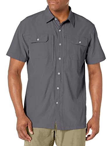 Little Donkey Andy Men’s Upgraded Lightweight Short Sleeve Shirt Quick Dry Shirt for Hiking Travel, UPF50 Gray XL