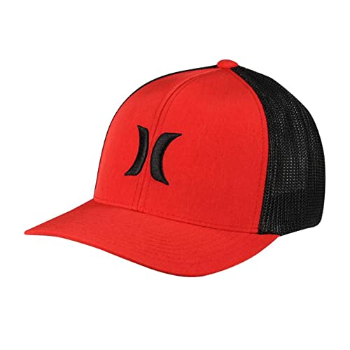Hurley Men’s Icon Textures Flexfit Baseball Cap, Size Small-Medium, Gym Red