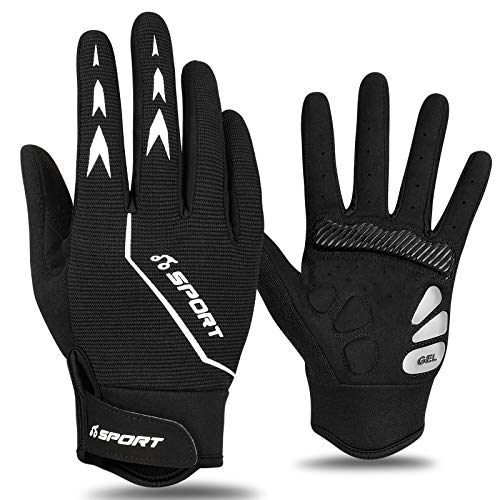 Yobenki Cycling Gloves Bike Motorcycle: Bicycle Gloves for Men Women Shock-Absorbing Padded Mountain Biking Gloves with Touch Screen Full Finger Bicycle Goves for Riding – Antiskid Breathable