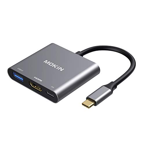 USB C to HDMI Multiport Adapter, Type-C Hub Thunderbolt 3 to HDMI 4K Output USB 3.0 Port and USB-C Charging Port, USB-C Digital AV Multiport Adapter for MacBook, MacBook Pro/air, Galaxy S8/S9