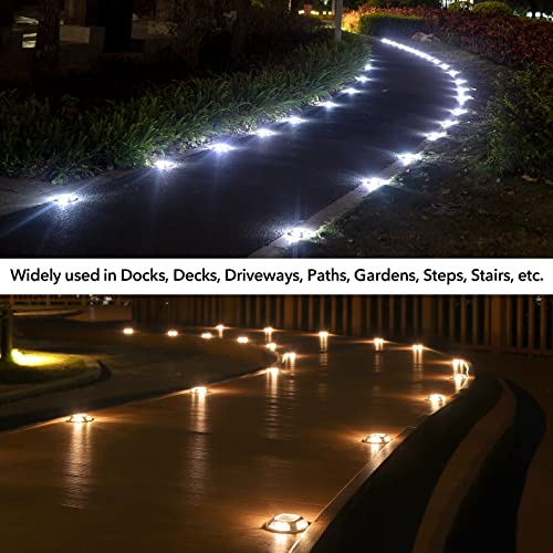 AGPTEK Solar Driveway Lights Outdoor, Solar Deck Lights 2 Color Modes Dock Lights Waterproof Driveway Markers Step Lights 12-Pack for Sidewalk Stair Garden Pathway Walkway Yard(Warm White/Cool White) | The Storepaperoomates Retail Market - Fast Affordable Shopping