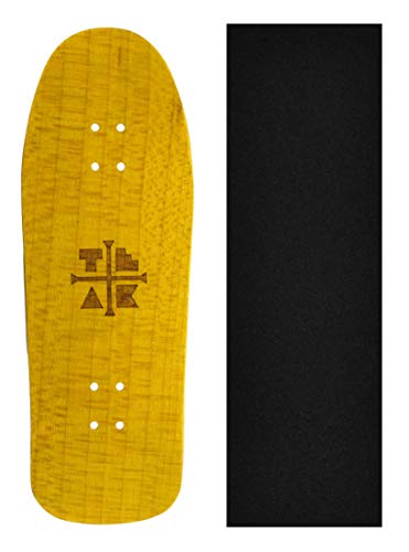 Teak Tuning Wooden Fingerboard Carlsbad Cruiser Deck, Banana Yellow – 34mm x 100mm – Handmade, Pro Shape & Size – Five Plies Wood Veneer – Includes Prolific Foam Tape