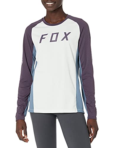 Fox Racing Women’s Standard Defend Long Sleeve Mountain Biking Jersey, Cloud Grey, X-Small
