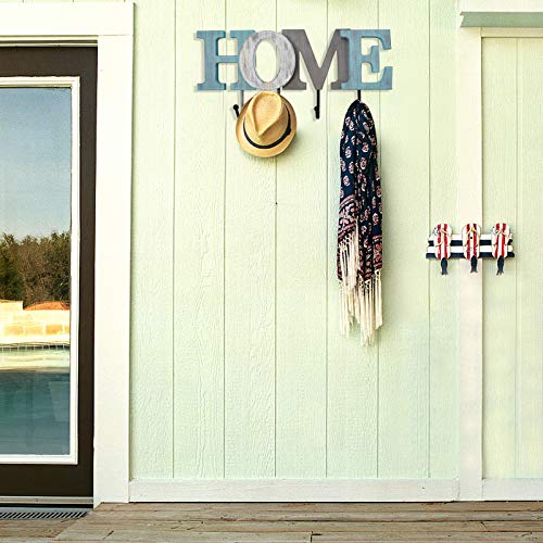Attraction Design Rustic Wood Home Sign for Home Decor, Decorative Wooden Cutout Word Decor Home Sign with Hooks Decor, 15.75″ X 5″ Multicolor Home Block Letters Sign Wall Decor Home Mantel Decor | The Storepaperoomates Retail Market - Fast Affordable Shopping