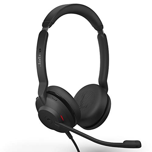 Jabra Evolve2 30 MS Wired Headset, USB-A, Stereo, Black – Lightweight, Portable Telephone Headset with 2 Built-in Microphones – Work Headset with Superior Audio and Reliable Comfort