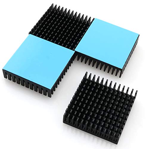 ZZHXSM 4pcs Aluminum Radiator with Adhesive Electronic Chip Routing Radiator 40x40x11mm Cooling Aluminum Block for 3D Printers, TEC1-12706 Thermoelectric Peltier Cooler