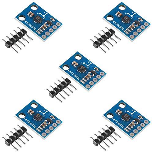 ACEIRMC 5pcs GY-273 QMC5883L 3-Axis Compass Magnetometer Sensor Board Module IIC/I2C for Arduino 3-5V Power High Accurancy