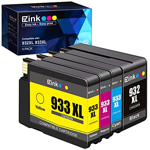 E-Z Ink (TM Compatible Ink Cartridge Replacement for HP 932XL 933XL 932 933 to use with Officejet 6100 6600 6700 7110 7510 7610 7612 Printer (1 Black, 1 Cyan, 1 Magenta,1 Yellow) 4 Pack | The Storepaperoomates Retail Market - Fast Affordable Shopping