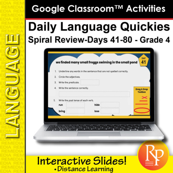 Google Classroom Activities: Daily Language Quickies Gr 4.2