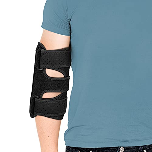 XCNIEE Elbow Brace, 2 Removable Metal Splints for Tendonitis, Elbow Brace for Ulnar Nerve Entrapment, Cubital Tunnel Syndrome, Night Elbow Splint for Men Women