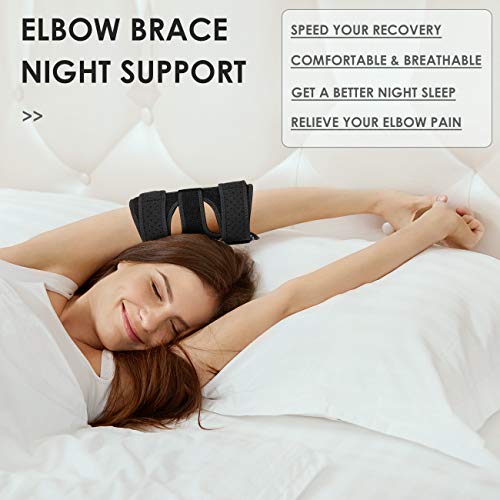 XCNIEE Elbow Brace, 2 Removable Metal Splints for Tendonitis, Elbow Brace for Ulnar Nerve Entrapment, Cubital Tunnel Syndrome, Night Elbow Splint for Men Women | The Storepaperoomates Retail Market - Fast Affordable Shopping