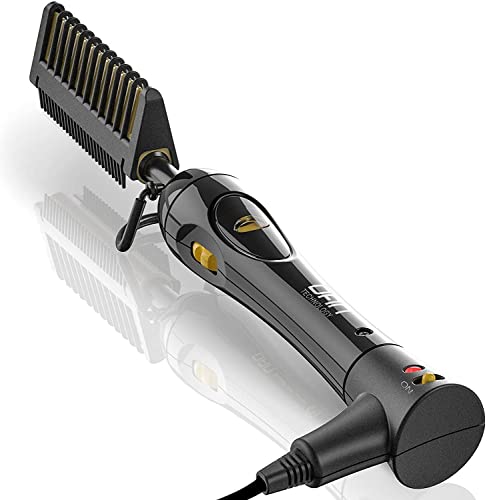 Dan Technology 500℉ hot Comb,60 Min Auto-Off Hair Straightener Comb,7 Temperatures Adjustable Ceramic hot Comb,Electric Pressing Comb for Black Hair,Professional hot Combs for Natural Black Hair