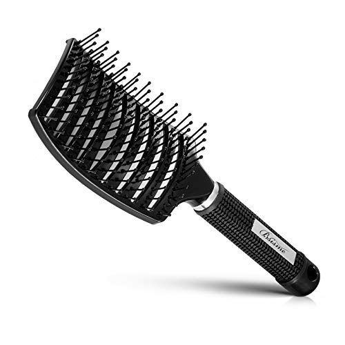 Hair Brush, Curved Vented Brush Faster Blow Drying, Professional Curved Vent Styling Hair Brushes for Women, Men, Paddle Detangling Brush for Wet Dry Curly Thick Straight Hair